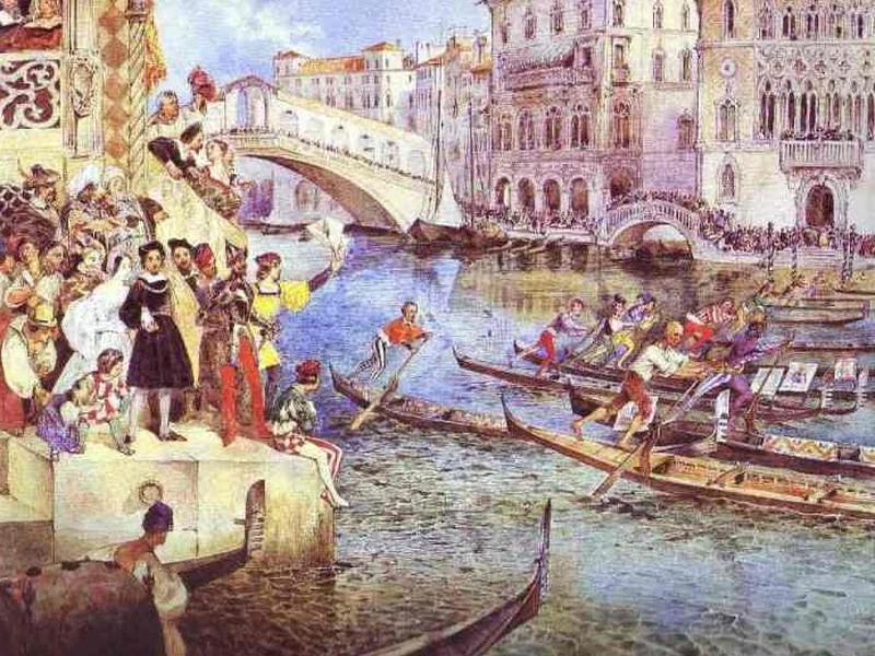 1810-Grigory Grigorievich Gagarin - Gare di gondole sul Canal Grande a Venezia, 1830